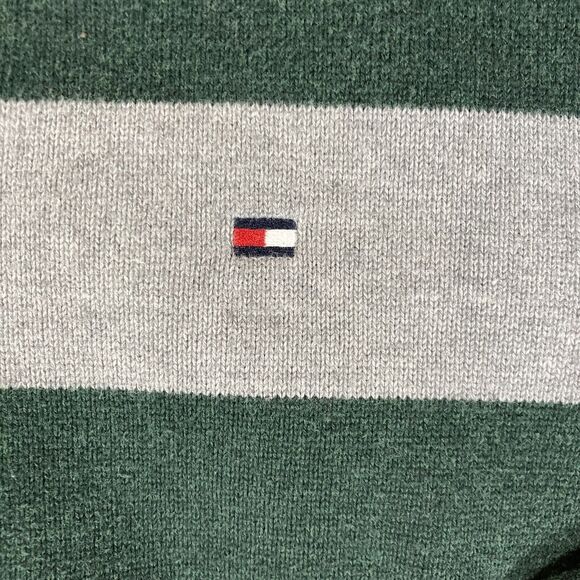 Tommy Hilfiger Turtleneck Sweater (Men’s size L) • ¼ Zipper • Green/Gray • EUC - Picture 3 of 4